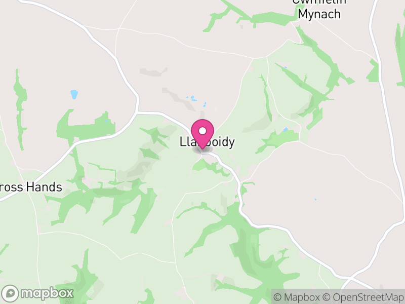 Map of Llanboidy, Sir Gaerfyrddin / Carmarthenshire