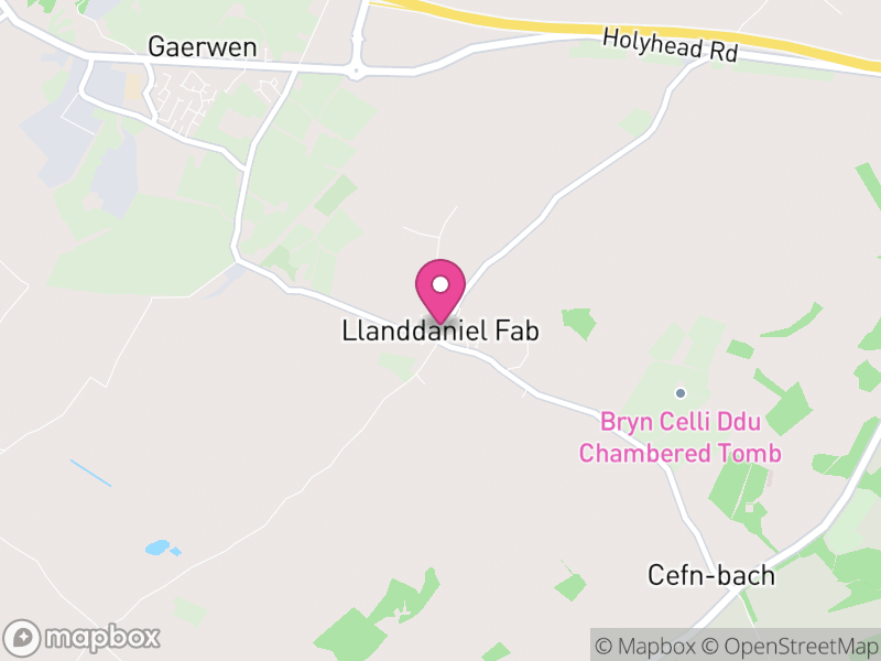 Map of Llanddaniel Fab, Ynys Môn / Isle of Anglesey