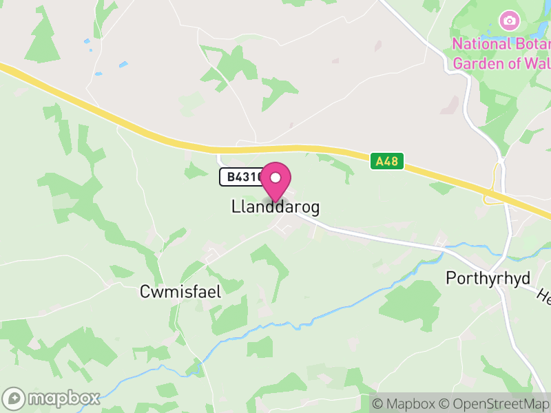 Map of Llanddarog, Sir Gaerfyrddin / Carmarthenshire