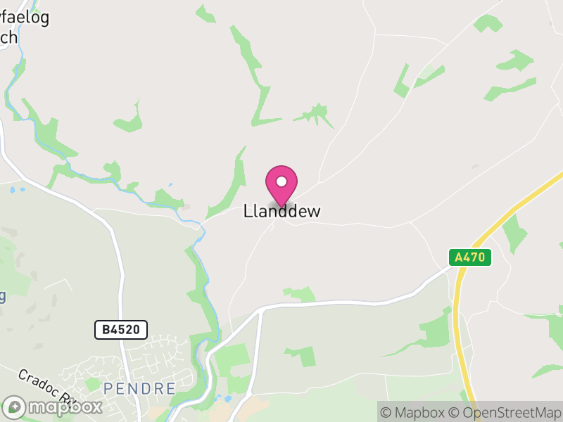 Map of Llanddew, Powys