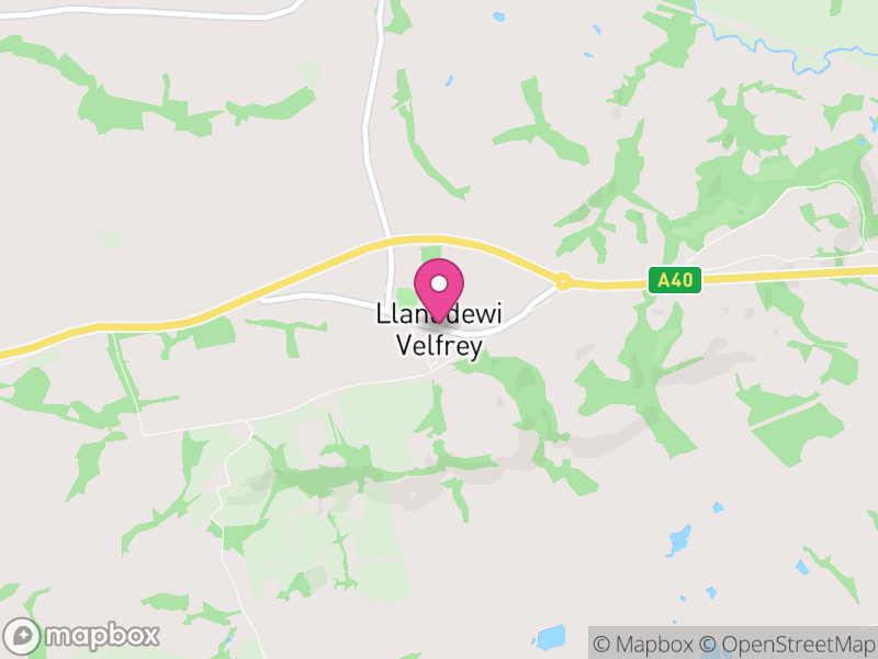 Map of Llanddewi Velfrey, Pembrokeshire