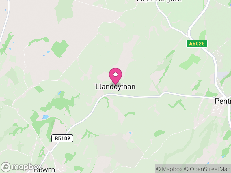 Map of Llanddyfnan, Ynys Môn / Isle of Anglesey