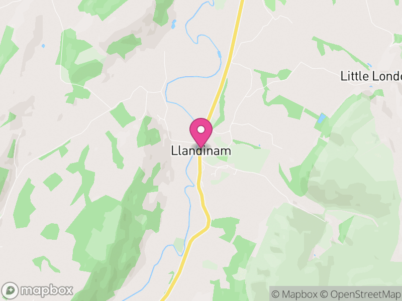 Map of Llandinam, Powys