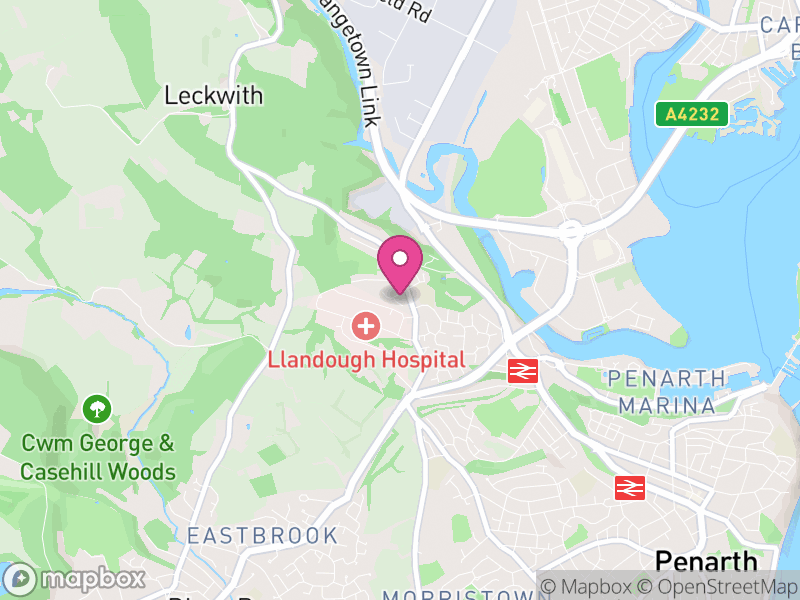 Map of Llandough, Vale of Glamorgan