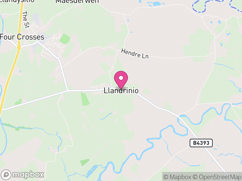 Map of Llandrinio, Powys