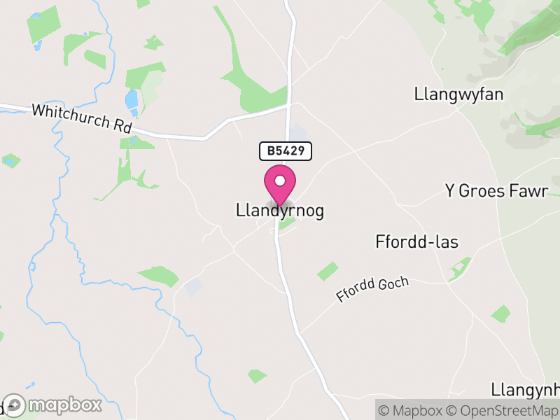 Map of Llandyrnog, Denbighshire