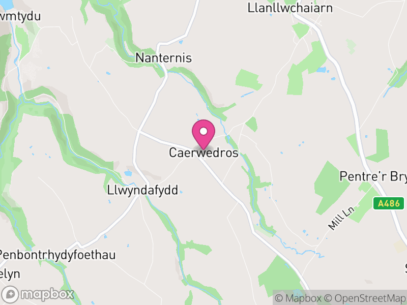 Map of Llandysiliogogo, Ceredigion