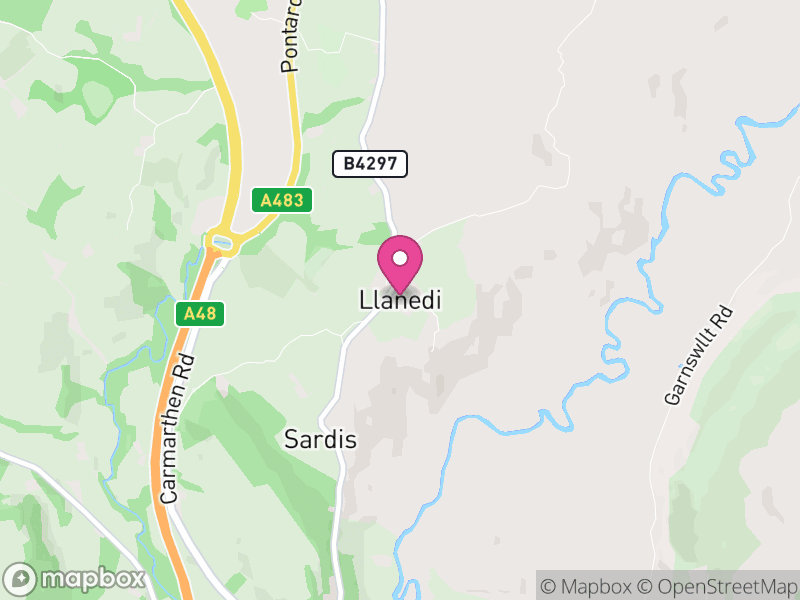 Map of Llanedi, Sir Gaerfyrddin / Carmarthenshire