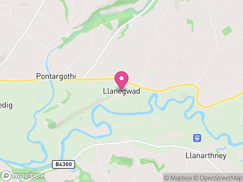 Map of Llanegwad, Sir Gaerfyrddin / Carmarthenshire