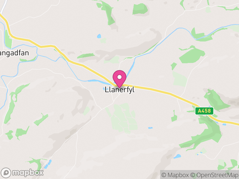 Map of Llanerfyl, Powys