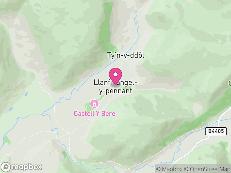 Map of Llanfihangel-y-Pennant, Gwynedd
