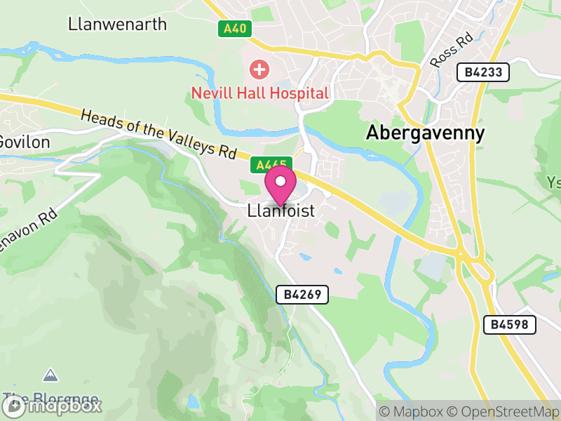 Map of Llanfoist Fawr, Monmouthshire