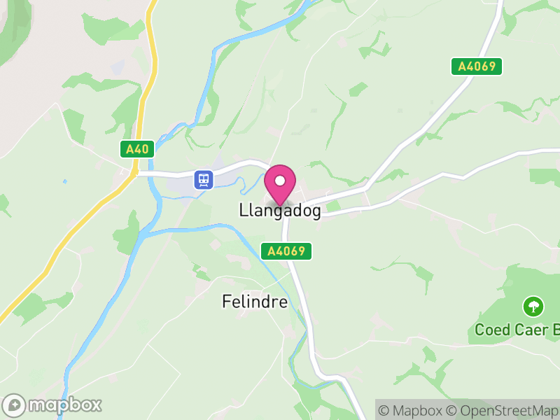 Map of Llangadog, Sir Gaerfyrddin / Carmarthenshire