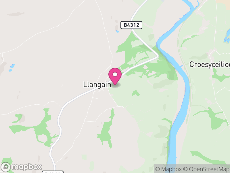 Map of Llangain, Sir Gaerfyrddin / Carmarthenshire