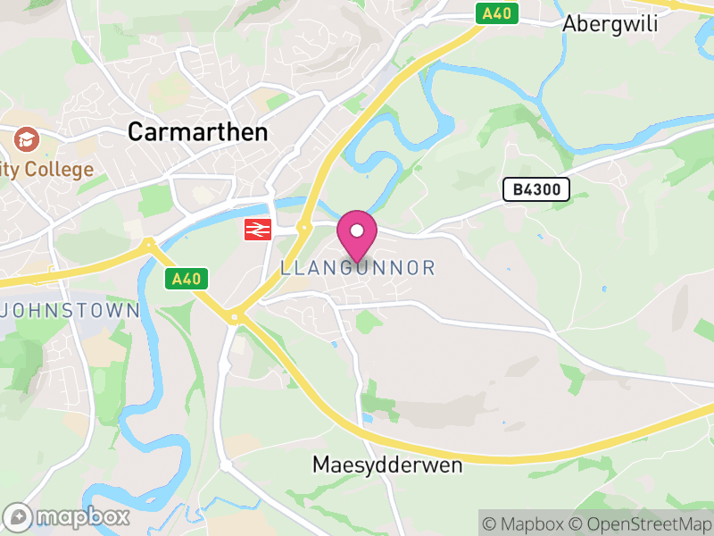 Map of Llangunnor, Sir Gaerfyrddin / Carmarthenshire