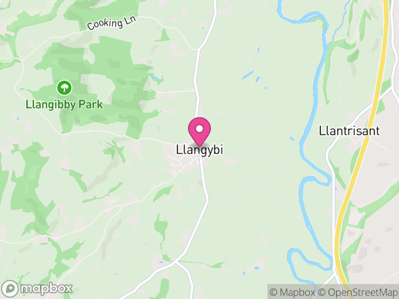 Map of Llangybi, Monmouthshire