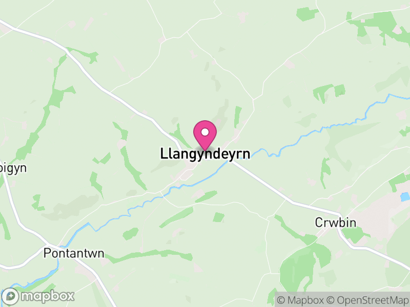 Map of Llangyndeyrn, Sir Gaerfyrddin / Carmarthenshire