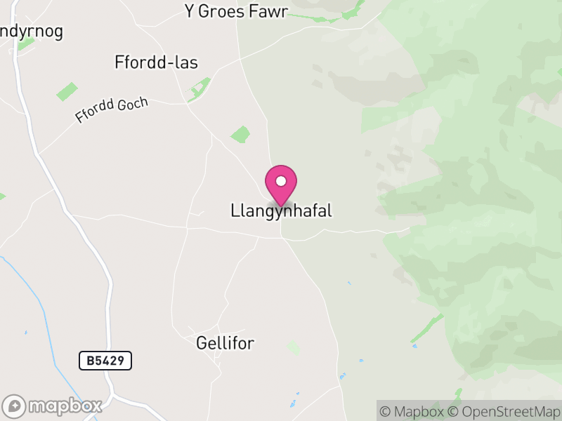 Map of Llangynhafal, Denbighshire