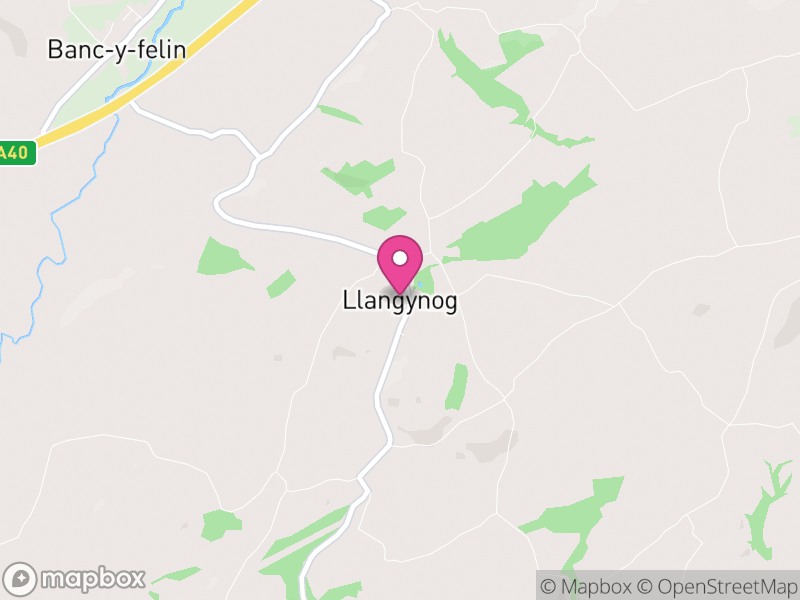 Map of Llangynog, Sir Gaerfyrddin / Carmarthenshire