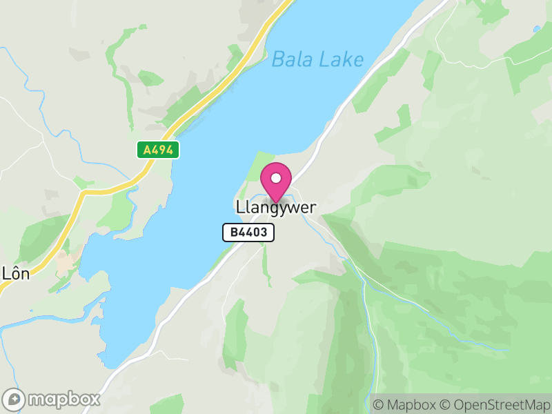 Map of Llangywer, Gwynedd