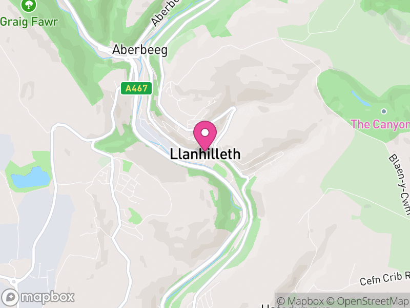 Map of Llanhilleth, Blaenau Gwent