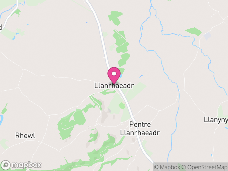 Map of Llanrhaeadr-yng-Nghinmeirch, Denbighshire