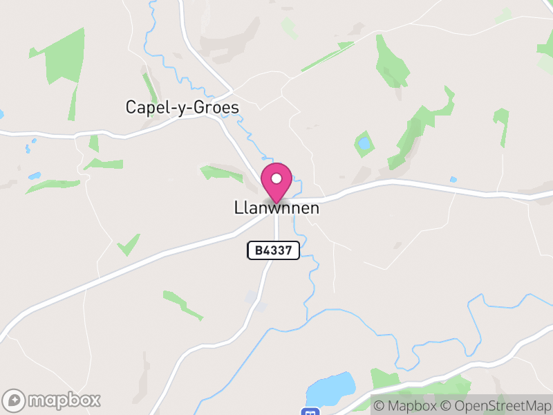 Map of Llanwnnen, Ceredigion