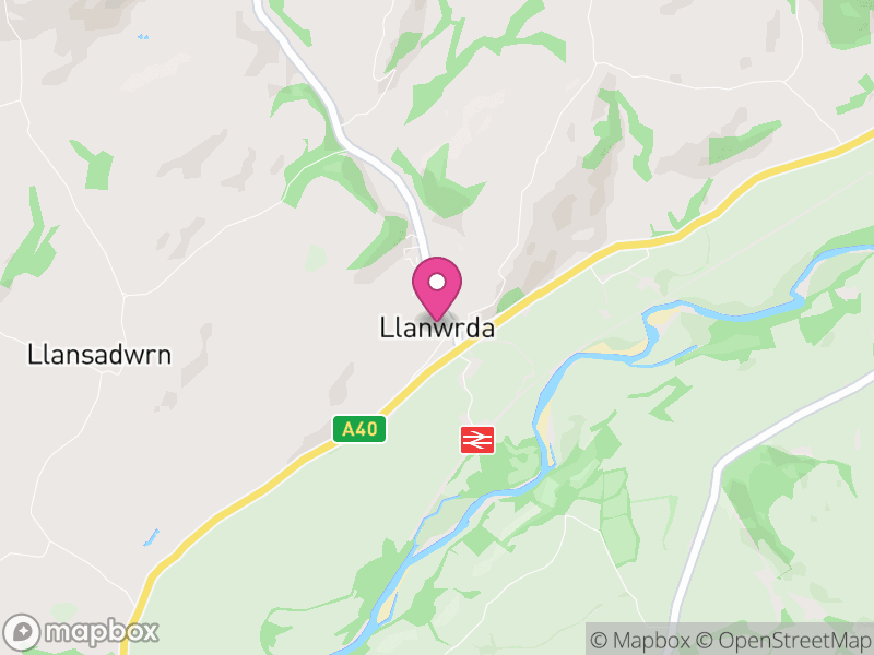 Map of Llanwrda, Sir Gaerfyrddin / Carmarthenshire