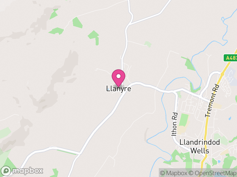 Map of Llanyre, Powys
