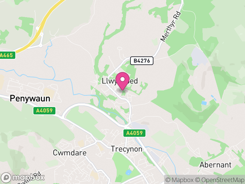 Map of Llwydcoed, Rhondda Cynon Taf