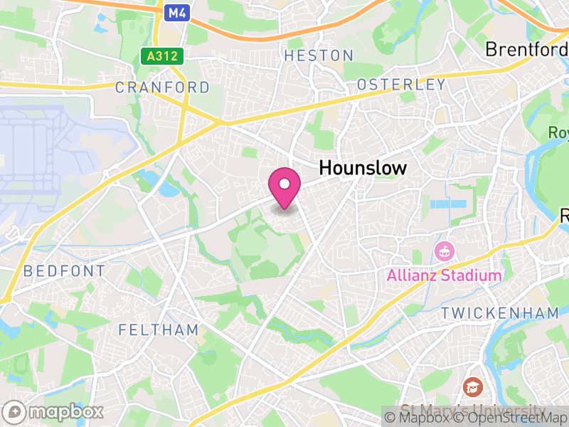 Map of London Borough of Hounslow, Greater London, England