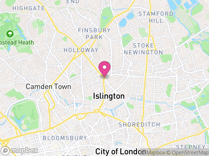 Map of London Borough of Islington, Greater London