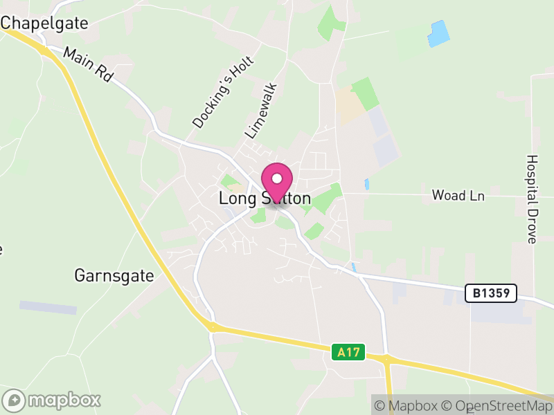 Map of Long Sutton, South Holland