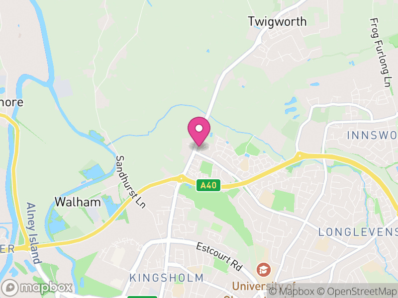 Map of Longford, Tewkesbury