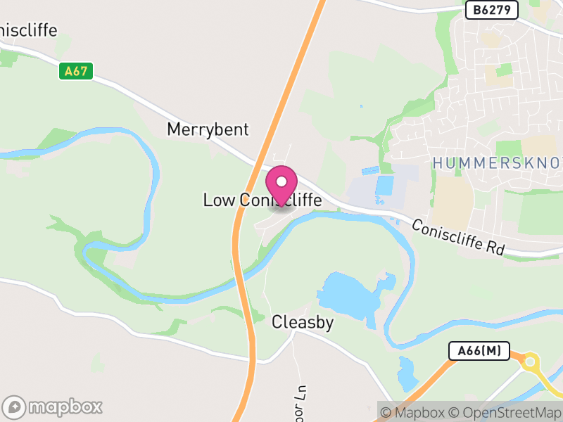 Map of Low Coniscliffe and Merrybent, Darlington
