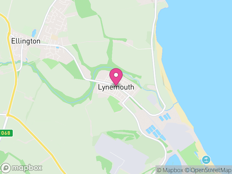 Map of Lynemouth, Northumberland