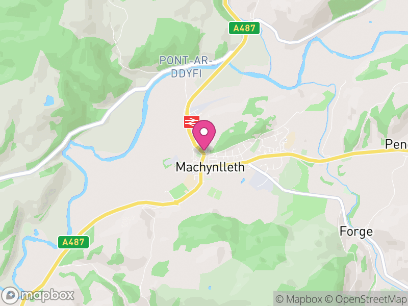 Map of Machynlleth, Powys