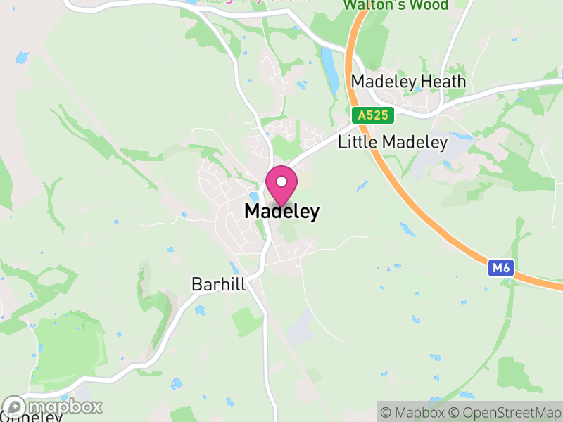 Map of Madeley, Newcastle-under-Lyme