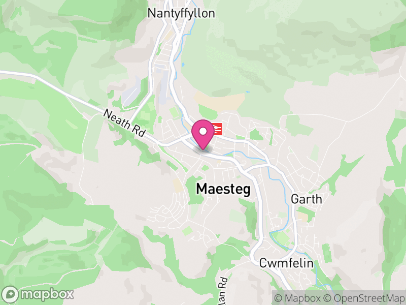 Map of Maesteg, Bridgend