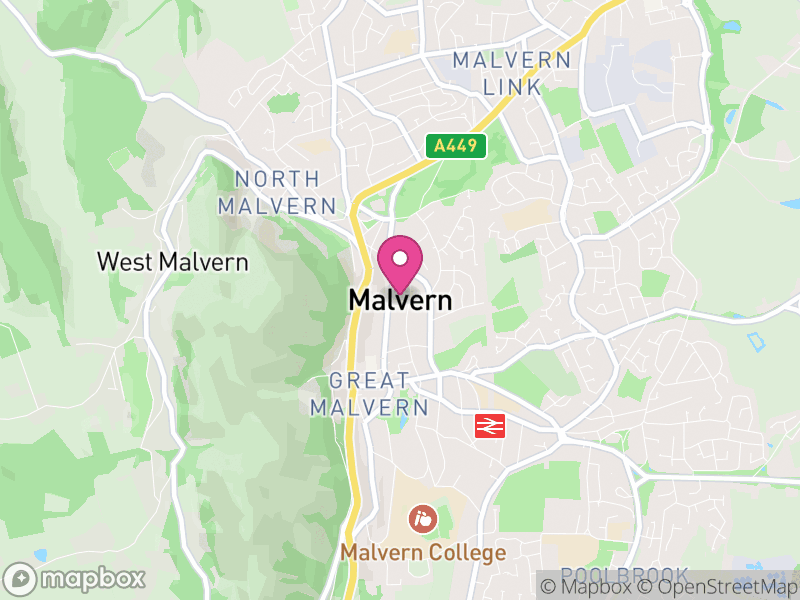 Map of Malvern, Malvern Hills