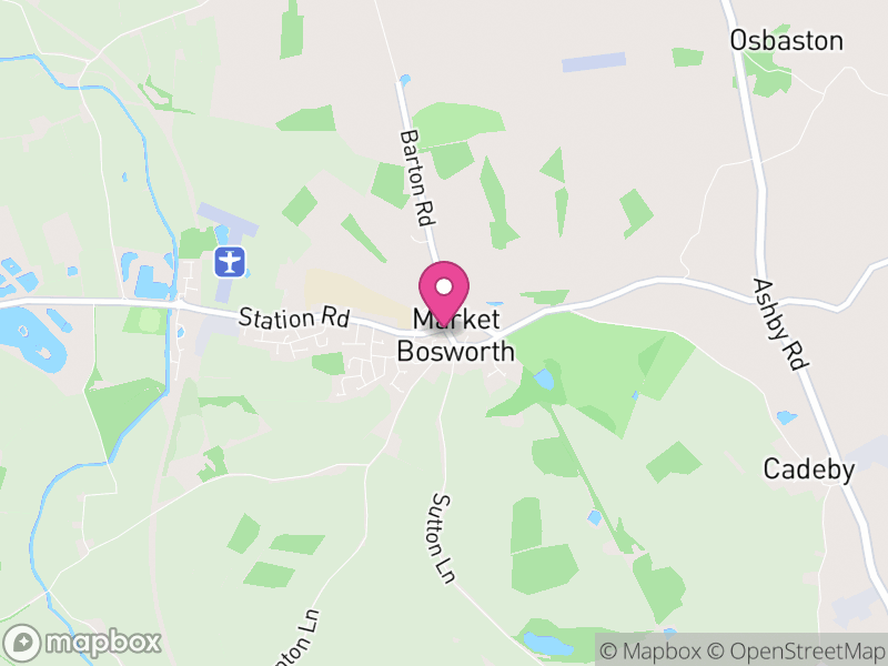 Map of Market Bosworth, Hinckley and Bosworth