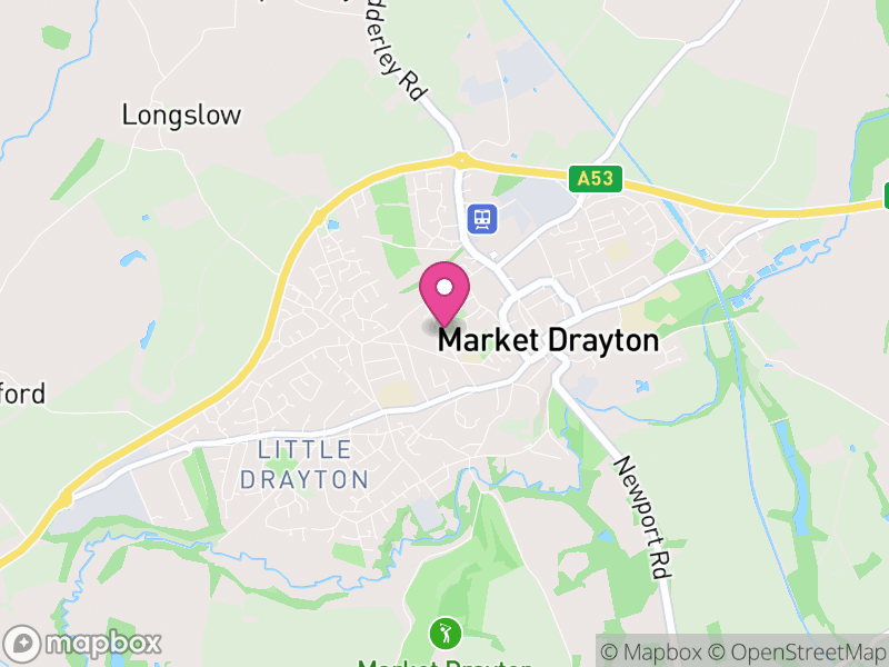 Map of Market Drayton, England