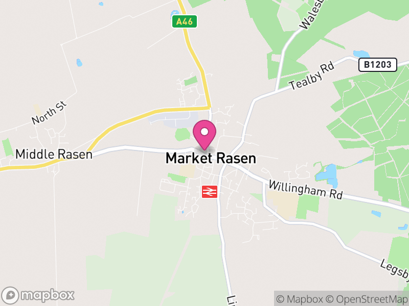 Map of Market Rasen, West Lindsey