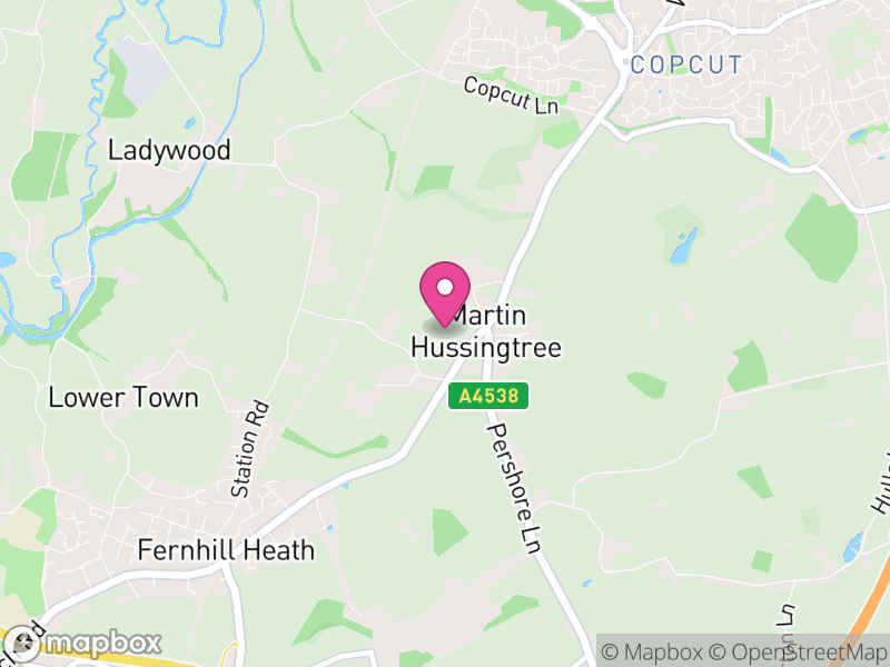 Map of Martin Hussingtree, Wychavon