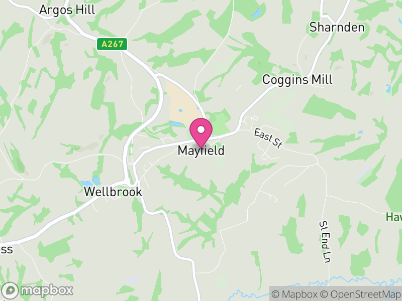 Map of Mayfield and Five Ashes, Wealden