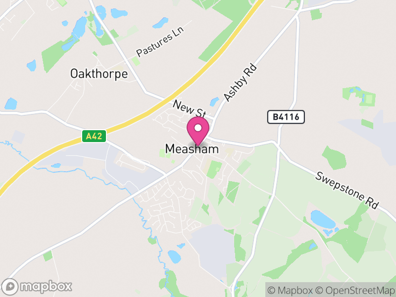 Map of Measham, North West Leicestershire