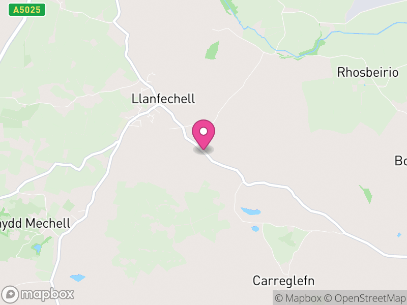 Map of Mechell, Ynys Môn / Isle of Anglesey