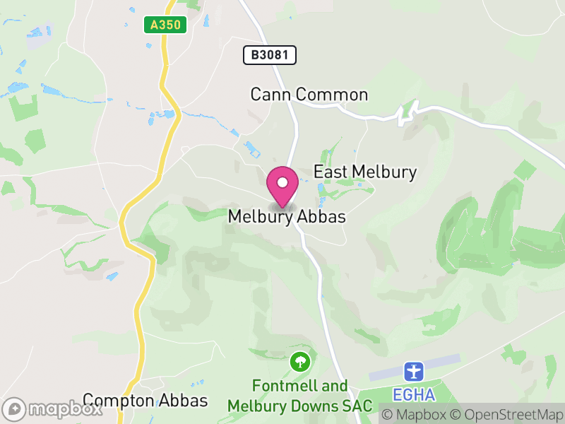 Map of Melbury Abbas, Dorset