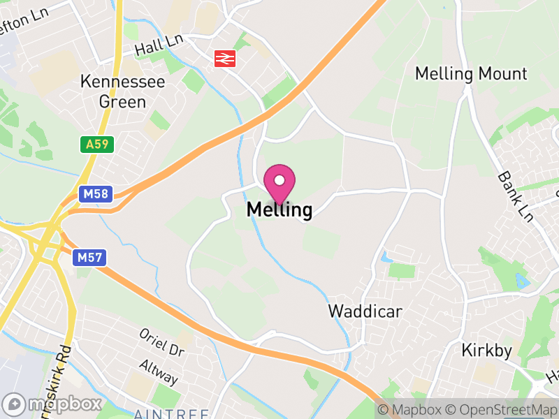 Map of Melling, Sefton