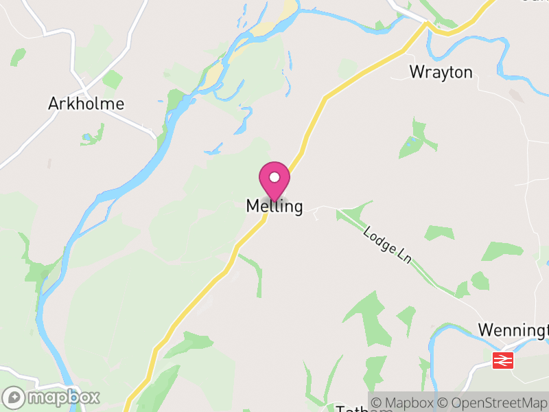 Map of Melling-with-Wrayton, Lancaster